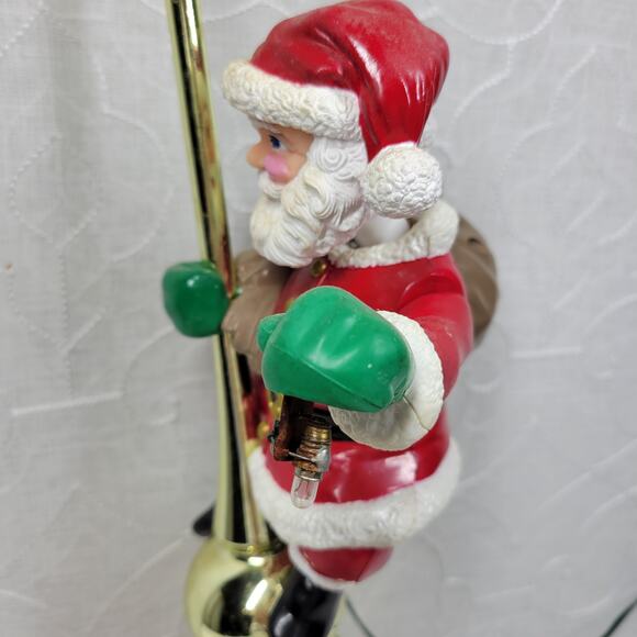 Mr Christmas Animated Santa Tree Topper Light-Up Gold Finial 14” Holiday Decor - Picture 10 of 16